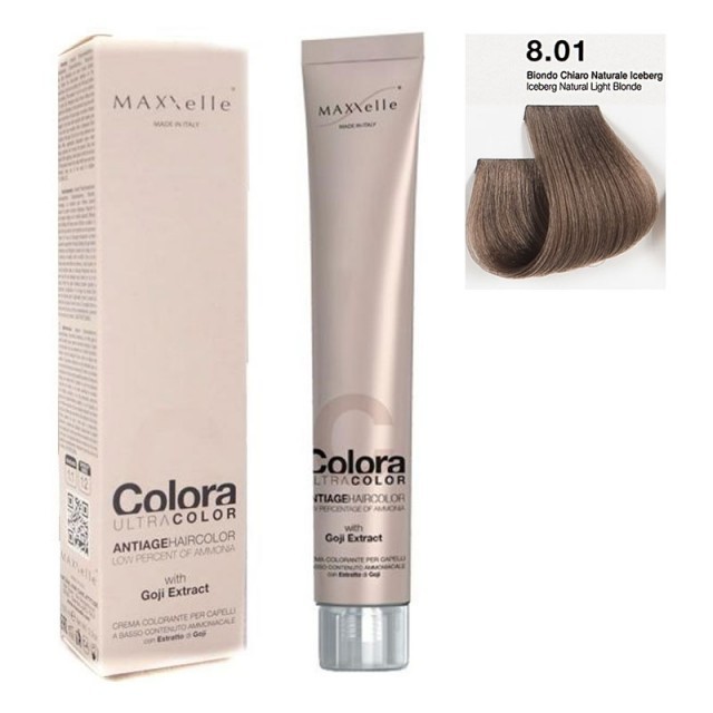 Blond deschis cenusiu 8.01 Vopsea Colora MaXXelle cu extract de Goji 100 ML