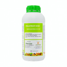 Polifruit-K50 1L fertilizant lichid foliar/ radicular N-K 3-32 Codiagro, marirea rapida a fructelor, imbunatatirea culorii / cresterea cantitatii de g
