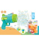 Pistol Baloane Sapun cu 29 Orificii si Lumina | Jucarie pentru Copii Peste 3 Ani | Include Lichid Sapun si Cadita