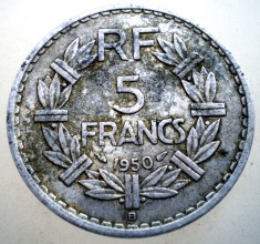 7.449 FRANTA 5 FRANCS FRANCI 1950 B BEAUMONT-LE ROGER foto