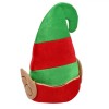 Căciulă Crăciun Spiriduș, Catifelată, Urechi 3D, Verde și Roșu, 33cm, Oem
