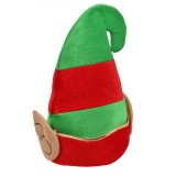 Căciulă Crăciun Spiriduș, Catifelată, Urechi 3D, Verde și Roșu, 33cm, Oem