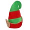 Căciulă Crăciun Spiriduș, Catifelată, Urechi 3D, Verde și Roșu, 33cm