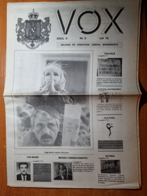 ziarul VOX 1991-traditia monarhica a romanilor foto