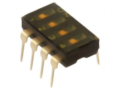 Comutator DIP-SWITCH 4 Secțiuni ON-OFF 24VDC foto