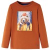 Tricou pentru copii cu m&acirc;neci lungi, portocaliu ars, 128, vidaXL