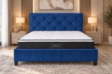 Cumpara ieftin Pat Hypnotic 180x200 cm Tapitat Catifea Albastru cu Somiera Inclusa