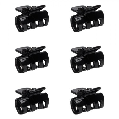 Set Clame Păr, Negru Strălucitor, 3cm, 6 Bucăți foto