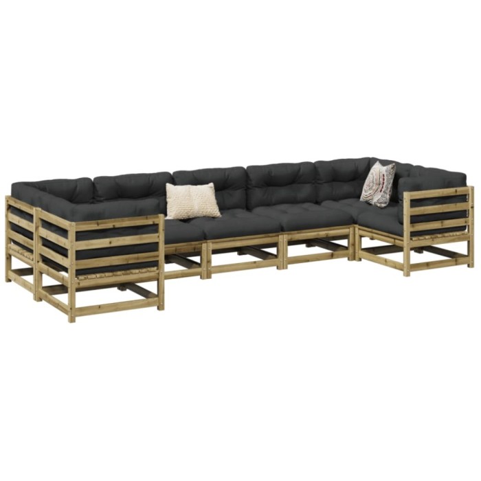 Gossi set canapele gradina cu perne, 7 piese, lemn de pin tratat