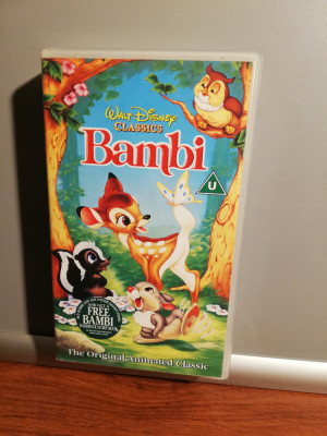 caseta VHS Originala BAMBY - Walt Disney - (1990/Fox/UK) - ca Noua foto