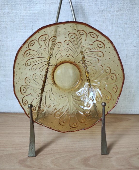 Fructiera vintage sticla, model pauni