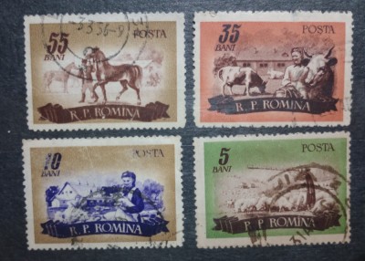 ROMANIA 1955 LP 400 ZOOTEHNIE SERIE 4V. ștampilata foto