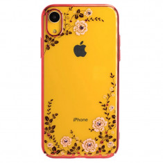 Husa Hard iPhone XR Kingxbar Flora Series Red Frame foto