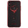 Husa iPhone X Kingxbar Cristale Rosu MyStyle - Carcasa Protectie Socuri, Praf si Zgarieturi, Plastic