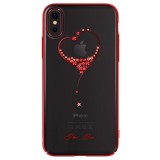 Cumpara ieftin Husa iPhone X Kingxbar Cristale Rosu MyStyle - Carcasa Protectie Socuri, Praf si Zgarieturi, Plastic