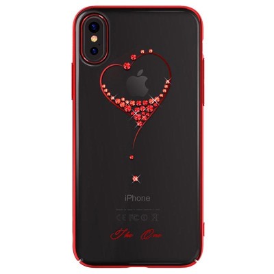 Husa Kingxbar pentru Apple iPhone X design Cristale - Red foto