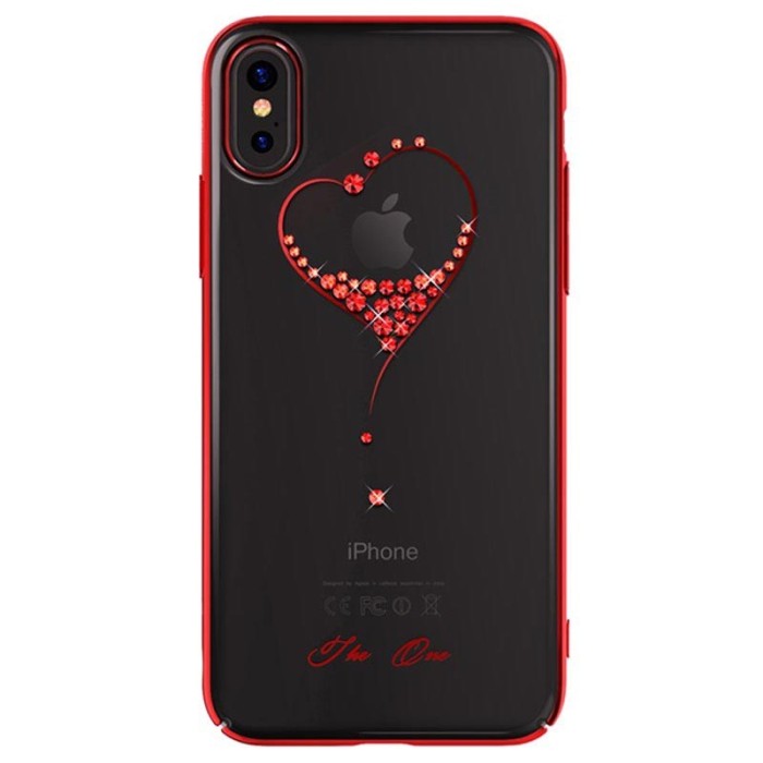 Husa Kingxbar pentru Apple iPhone X design Cristale - Red