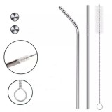 Set 2 paie reutilizabile metal si perie curatare