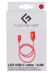 Cablu Controller Floating Grip 0,5m Led Usb C Red PS5
