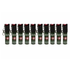 Set 10 x Mini Spray Paralizant NATO, DEPOX&reg;, tip breloc, propulsie jet, 20 ml