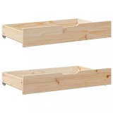 Sertare Pat cu Roti Gossi, 95x55x16 cm, Lemn Masiv Pin, 2 Bucati, Depozitare Sub Pat, Lenjerie, Haine
