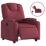 Cumpara ieftin Fotoliu rabatabil electric, rosu vin, material textil