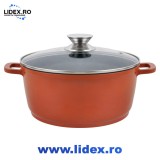 Cratita din aluminiu cu ceramica si capac Grunberg GR9030/4, 7.50 l, 30 cm