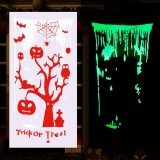 Decoratiune fosforescenta pentru Halloween FORMIZON, bumbac, alb/rosu, 79 x 155 cm