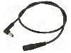 Cablu alimentare DC, DC 5,5/2,1 mufa, DC 5,5/2,1 soclu, negru, 0,5m, WEST POL - A21-C21-C050-050BK