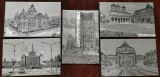 Cumpara ieftin SV * Bucuresti 5 CARTI POSTALE RSR &#039;argintii&#039; * OBIECTIVE CULTURALE si TURISTICE, Necirculata, Circulata, Fotografie