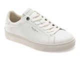 Pantofi sport PEPE JEANS albi, MS00020, din piele naturala