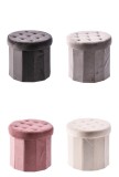 Cumpara ieftin Set 4 tabureti catifea multicolora 38 x 36 cm