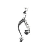 Pandantiv nota muzicala cu pietre, argint 925, 2 x 1 cm