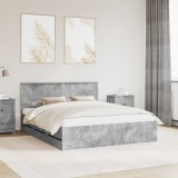 vidaXL Cadru de pat Gri din beton 160 x 200 cm Lemn Ingineresc 3410689