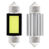 Set 2 becuri auto Amio LED, C5W SV8.5-8, 1 LED COB3, 2.4W, 36mm, Canbus, 12V, leduri alb sofit Festoon