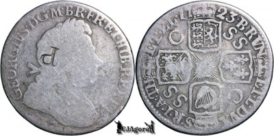 1723, 1 Shilling - contramarcaj &amp;#039;P&amp;#039; - George I - Regatul Marii Britanii foto
