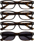 Set de 4 perechi de ochelari de vedere Opulize, maro/negru, marimea +1.5