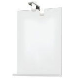 Oglinda baie, Savini Due 6602, cu iluminare, 52 x 69 cm, dreptunghiulara, 1 etajera