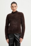 Morgan pulover culoarea maro, cu guler, MFENNY