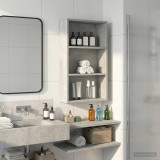 vidaXL Dulap de perete pentru baie cu raft Gri Beton 40 x 14 x 70 cm 889362