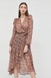 Morgan rochie culoarea maro, midi, evazată