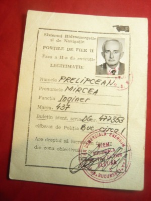 Legitimatie Sistem Hidroenergetic Portile de Fier II- faza executie foto