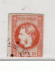 Romania 1868 Carol I cu favoriti 18 bani foto