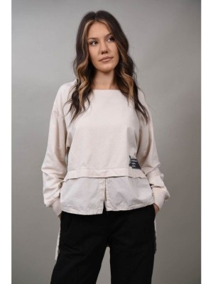 BLUZA SPORT ASIMETRICA BELLANZA Bej TALIE UNICA foto