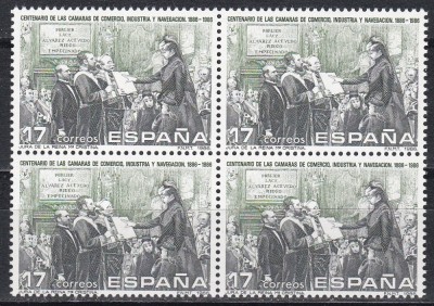 Spania 1986 - 100 de ani de existență a Camerei de Comerț, Bloc de 4, MNH foto