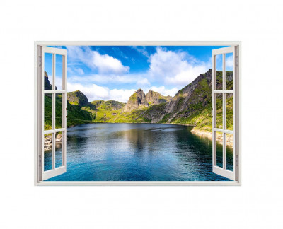 Autocolant decorativ, Fereastra, Natura si peisaje, Multicolor, 85 cm, 2509ST foto