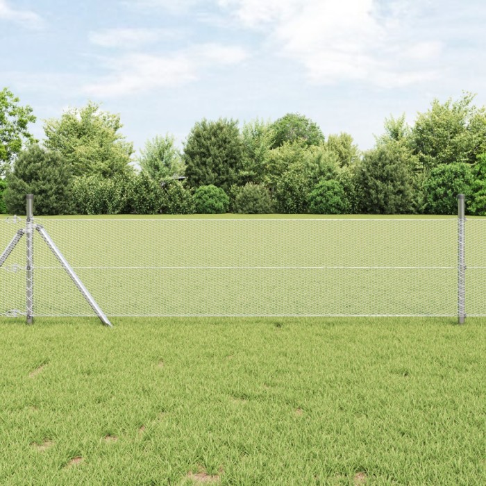 vidaXL Gard Hexagonal 0.4x10 m Oțel Galvanizat