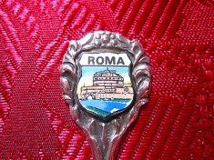 LINGURITA ARGINT MASIV 800 MEDALION PORTELAN ROMA ITALIA 11.5 CM 9.71 GRAME