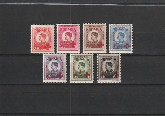 RO -1946 MIHAI SERVICIUL PRIZONIERILOR DE RAZBOI SCUTIT DE TAXA POSTALA SUPRATIPAR MNH NESTAMPILATE
