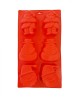 Forma silicon 6 cavitati, Mos Cracioun, Om de Zapada, Pentru prajituri sau Briose, Rosu, 29 cm, 240COF